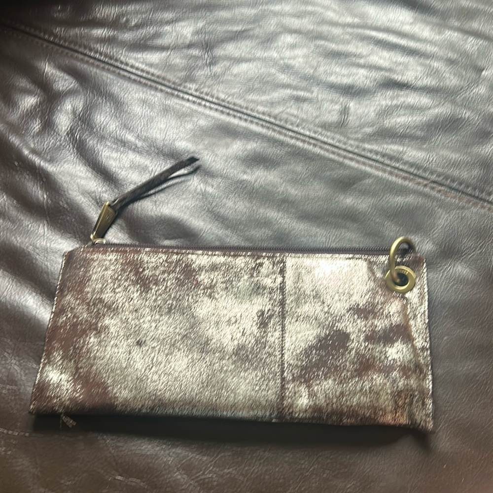 Hobo international brushed faux suede clutch